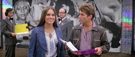 Clem Davies, George Gilmour, Michael Logan, and Catherine Mary Stewart in The Apple (1980)