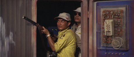 Akira Kubo and Tadao Takashima in Son of Godzilla (1967)