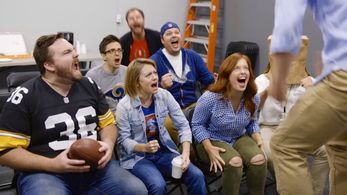 Still of Katharine Everett, Tyler Johnson, and Katie Amis in Footballaholics