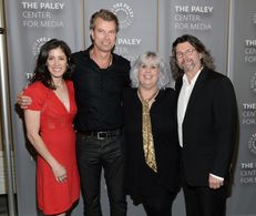Maril Davis, Terry Dresbach, Ronald D. Moore, and Jon Gary Steele at an event for Outlander (2014)