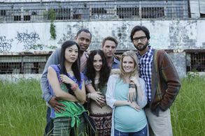 BLEED - Cast Photo Elimu Nelson, Brittany Ishibashi, Riley Smith, Lyndon Smith, Michael Steger, Chelsey Crisp