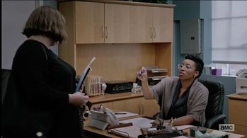 dL sams and Joy Nash in Dietland S1.E2