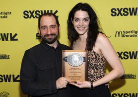 Javier Devitt and Alena Chinault at an event for Eyestring (2023)