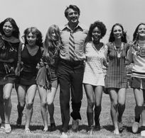 Rock Hudson, Joy Bang, Aimee Eccles, Barbara Leigh, and Brenda Sykes in Pretty Maids All in a Row (1971)