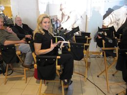 Christina Calph on the set of Tower Heist.