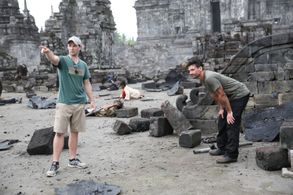 Filming at Sewu temple in Yogjakarta, Indonesia
