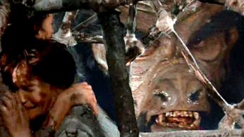 Fionnula Flanagan and Jon Berg in The Ewok Adventure (1984)