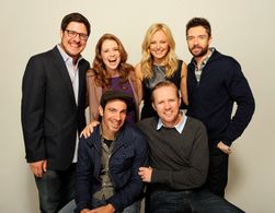 Malin Akerman, Jenna Fischer, Topher Grace, Lee Kirk, Chris Messina, and Rich Sommer