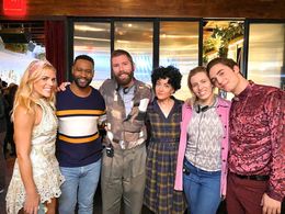 Busy Philipps, Meredith Hagner, and Justin Marcel McManus in Search Party (2016)