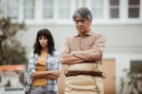 Nathaniel Lees and Shavaughn Ruakere in The Legend of Baron To'a (2020)