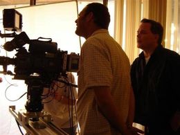 (l-r) Cinematographer Byron Werner and Director Rick Walker on the set of 