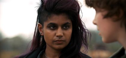 Millie Bobby Brown and Linnea Berthelsen in Stranger Things (2016)