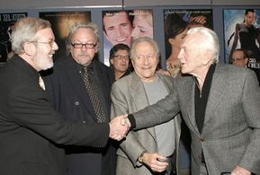 Kirk Douglas, Edward Lewis, and Leonard Maltin