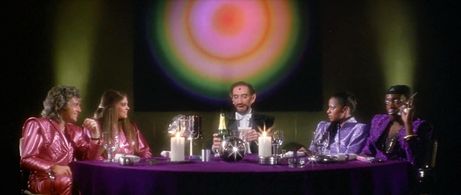 Grace Kennedy, Allan Love, Ray Shell, Vladek Sheybal, and Catherine Mary Stewart in The Apple (1980)