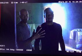 Jejuan Smith & Brad James on the set of Superstition.