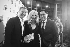 Jon M. Chu, Samantha Newark, and Ryan Landels in Jem and the Holograms (2015)