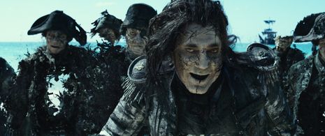 Javier Bardem, Juan Carlos Vellido, Nico Cortez, and Rupert Raineri in Pirates of the Caribbean: Dead Men Tell No Tales 