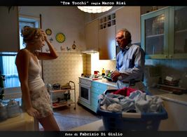 Alessia Alciati on set with the Director Marco Risi