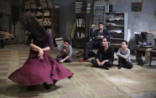 Bamshad Abedi-Amin, Tom Cullen, and Marama Corlett in Desert Dancer (2014)