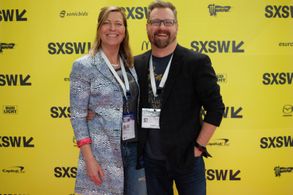 Dave Mullins with wife Lisa Mullins at the 2017 SXSW premiere of LOU.
