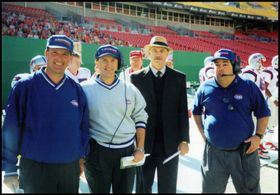 Coaching staff, on the set of 