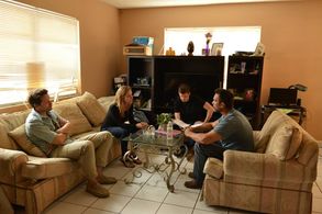 Set Rehearsal photo: The Discarded Christine Allocca, Isaac Mean Long, Kane Schirmer, Caleb Scott
