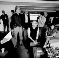 Nick Egan on the set of Red Light Runners with Cinematographer Nic Knowland