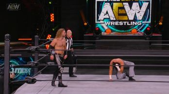 Matt Hardy, Rick Knox, and Stevie Woltz in All Elite Wrestling: Revolution (2021)