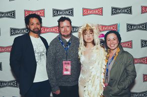 Wendy McColm, William Gabriel Grier, and Cooper Oznowicz at an event for Birds without Feathers (2018)