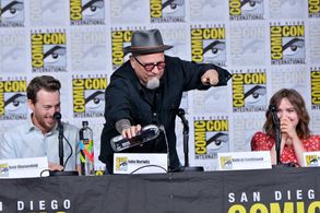 Bobcat Goldthwait, Tara Lynne Barr, and Jake Hurwitz at an event for Bobcat Goldthwait's Misfits & Monsters (2018)