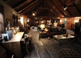 Sets built on stage for the show Shooter