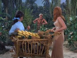 Tina Louise, Denny Miller, and Dawn Wells in Gilligan's Island (1964)