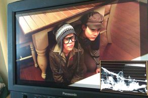 Richard Davis and Jacob Ewaniuk on set for Kid's Town