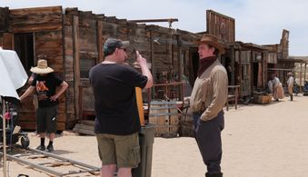 On the set of Elmer, with Director Stephen Andersen.