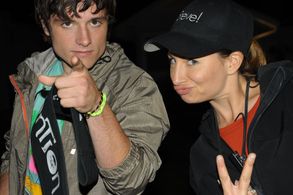 With Josh Hutcherson on the set of 