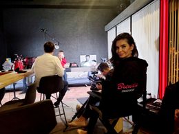 Producer Brenda Mejia on set Mr.Smith