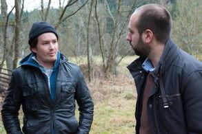 Ryan Caraway on the set of Interference (2016)