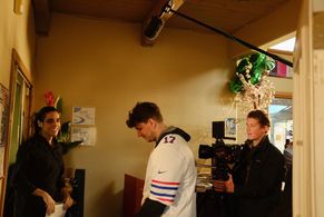 On the set of Bella Spilotro's LavGrl with Dominick Levy