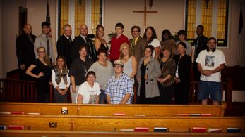 On set of the memorial scene. July 2013