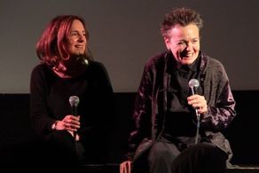 HOME OF THE BRAVE screening, 2015. Paula Mazur, Laurie Anderson.