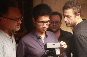 James D.R. Hickox, Jamie Lomas, Jeff Sherid, and Derrick Cohan in The Importance of Being Andy (2016)