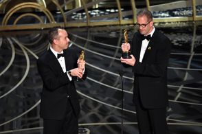 Pete Docter and Jonas Rivera at an event for The Oscars (2016)
