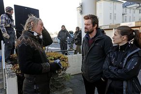 On the set of The Lava field / Hraunið