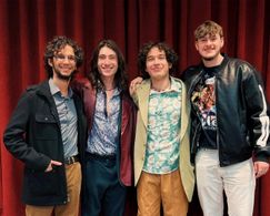 Nick Del Bianco, Jacob Samson, Nicholas Ferrara and Quinn Martin Di Palo at Rider University to watch “Sin of Man,” a ne