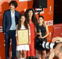 Simon Gross, Mariam Bokeria, Nana Ekvtimishvili and Lika Babluani at the Odessa International Film Festival, where they 