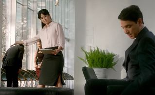 Ralph Macchio and Tomoko Karina in Cobra Kai (2018)