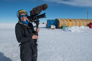 on location in Antarctica