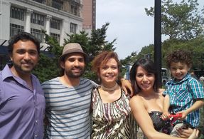 Marisol Carrere on the set of The Inquisition Of Camilo Sanz with Director John M. Lopez, Producer Kevin Lopez, and acto