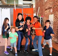 Garrett Wang, Trey Carlisle, Kate Scott, Aidan Walter, and Max Russell Pratts in Rising Sun (2012)