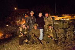 Griffin on the set of 